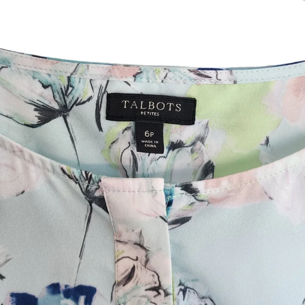 Talbots Color Style Sheet Talbots | Tops | Talbots 6p Sleeveless Top Tank Floral Light Blue ...